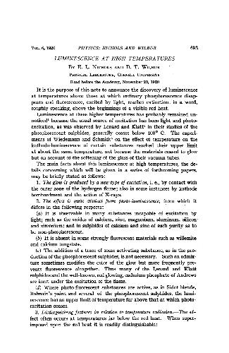 Luminescence at High Temperatures (1920)(en)(3s)