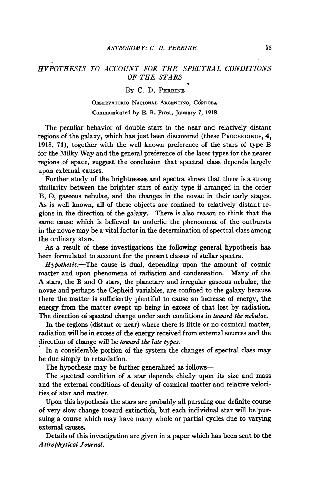 Hypothesis to Account for the Spectral Conditions of the Stars (1918)(en)(1s)