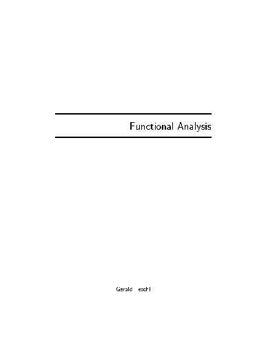 Functional analysis (lecture notes)