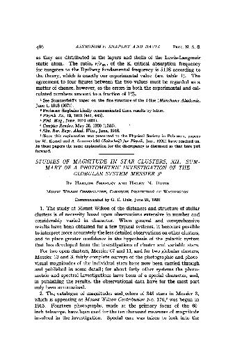 [Article] Studies of Magnitude in Star Clusters XII. Summary of a Photometric Investigation