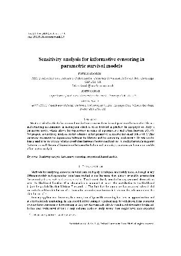 Sensitivity analysis for informative censoring in parametric survival models (2005)(en)(15s)