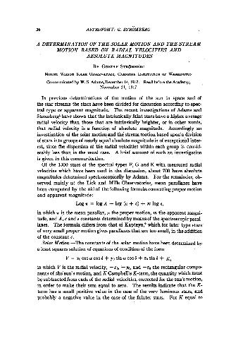 A Determination of the Solar Motion and the Stream Motion Based on Radial Velocities and Absolute Ma