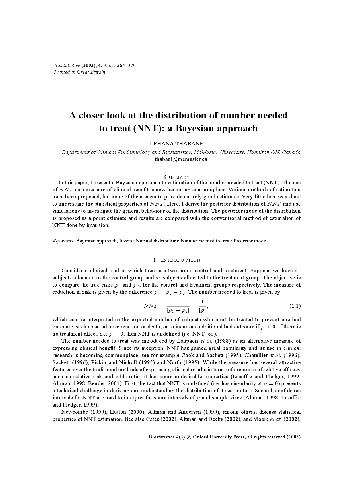 A closer look at the distribution of number needed to treat (NNT) a Bayesian approach (2003)(en)(6s)