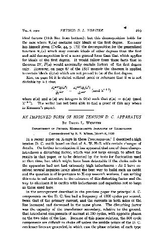 An Improved Form of High Tension D. C. Apparatus (1920)(en)(4s)