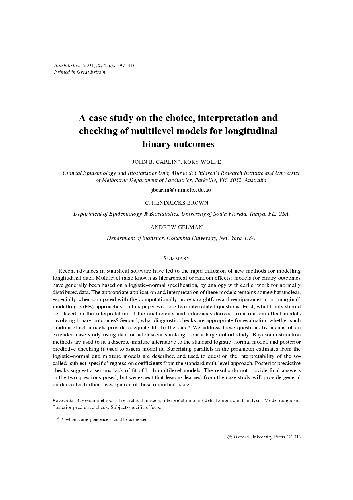 A case study on the choice, interpretation and checking of multilevel models for longitudinal binary