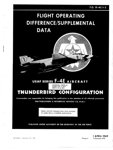 Flight operating difference supplemental data F4E TO1F-4C-1