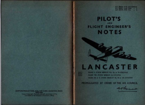 Lancaster-I-III-VII Pilots and flight engineers notes