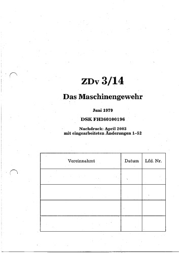 German Zdv314 Das Machinengewehr