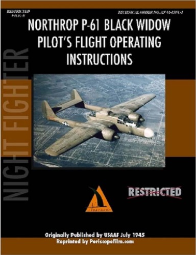 Northrop P-61 Black Widow pilots flight operating instructions