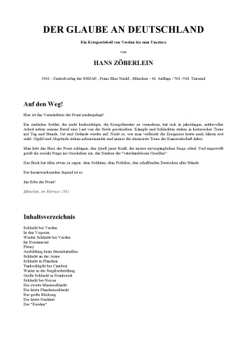 Der Glaube an Deutschland