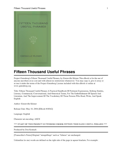 Fifteen Thousand Useful Phrases