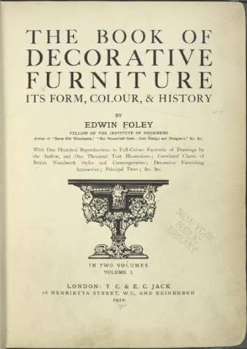 The book of decorative furniture, its form, colour history