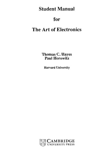 Student Manual for The Art of Electronics