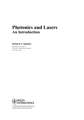 Photonics and lasers: An introduction