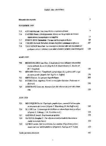 Seminaire Bourbaki, 32, 1989-1990 - Exp.715-729