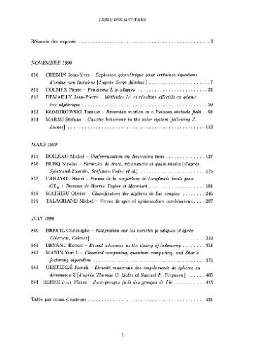 Seminaire Bourbaki, 41, 1998-1999 - Exp.850-864