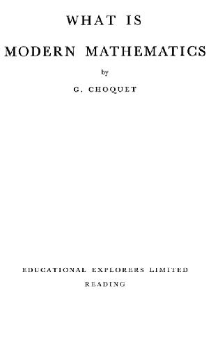 What is modern mathematics (1963)