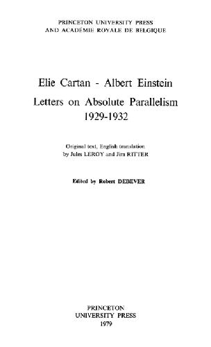 Elie Cartan and Albert Einstein: Letters on absolute parallelism, 1929-1932