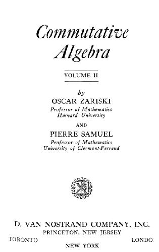 Commutative Algebra, Vol. 2