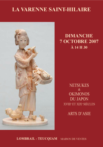 Netsukes Okimonos du Japon des XVIII et XIX siecles.Arts dAsie