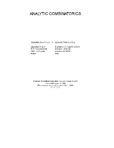 Analytic combinatorics