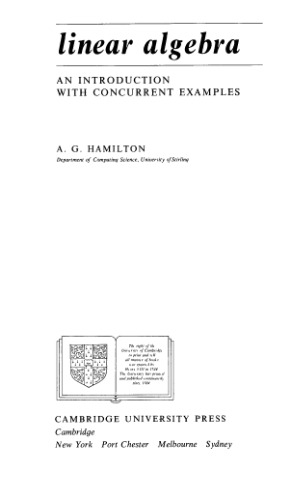 Linear algebra: An introduction with concurrent examples