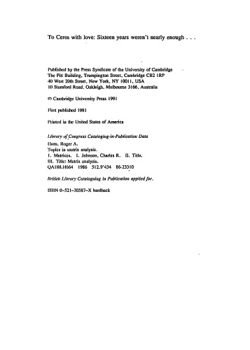 Topics in matrix analysis