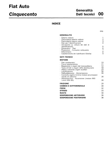 Fiat Cinquecento Workshop Manual