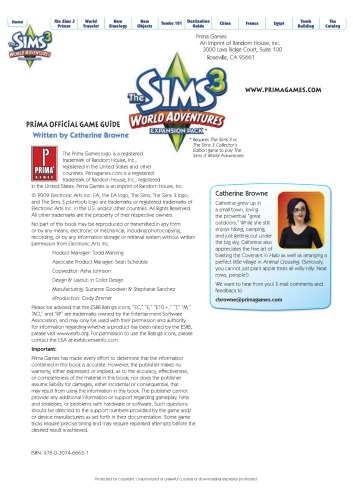The Sims 3: World Adventures: Prima Official Game Guide (Prima Official Game Guides)