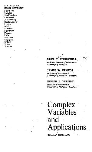 Complex variables and applications