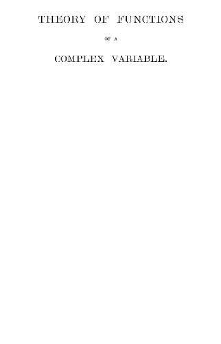 Theory of functions of a complex variable