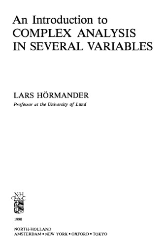 An introduction to complex analysis in several variables