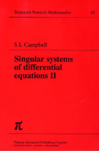Singular systems of differential equations