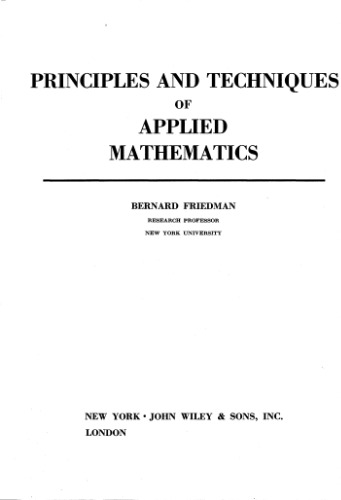 Principles and techniques of applied mathematics
