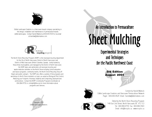An introduction to permaculture sheet mulching. Experimental strategies and techniques for the pacific northwest coast