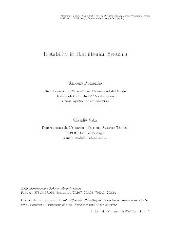 Instability in Hamiltonian systems