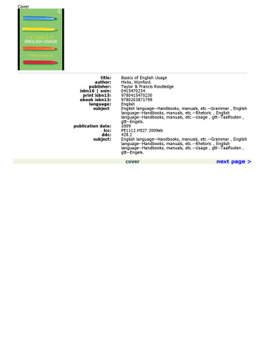 The Basics of English Usage