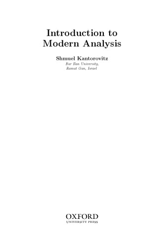Introduction to modern analysis
