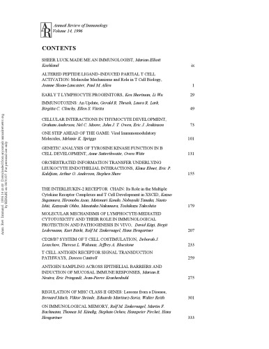Annual Review of Immunology Volume 14 1996  