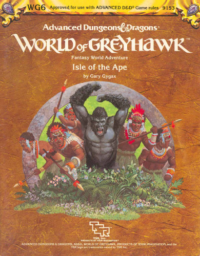 Isle of the Ape (AD&D Fantasy Roleplaying 1st ed, Greyhawk Adventure & Map, WG6 9153)