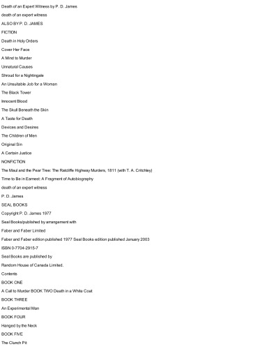 Death of an Expert Witness (Adam Dalgliesh Mysteries 6)