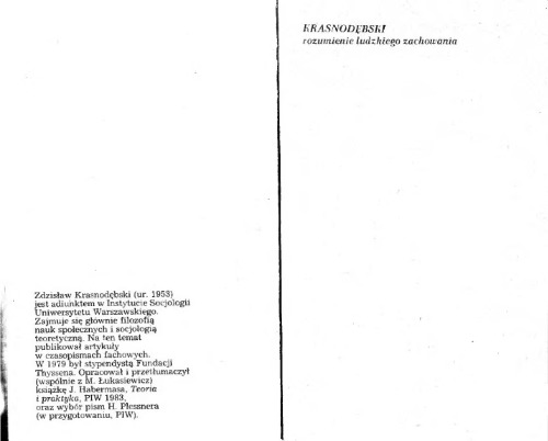 Rozumienie ludzkiego zachowania: rozważania o filozoficznych podstawach nauk humanistycznych i społecznych