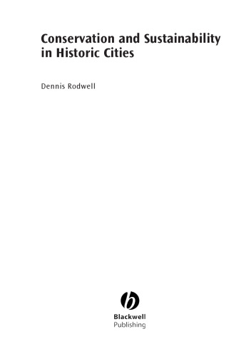 Conservation and sustainability in historic cities  