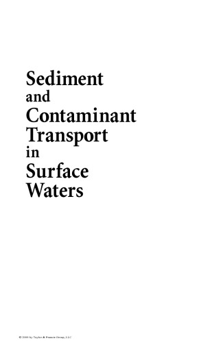 Sediment and Contaminant Transport in Surface Waters  