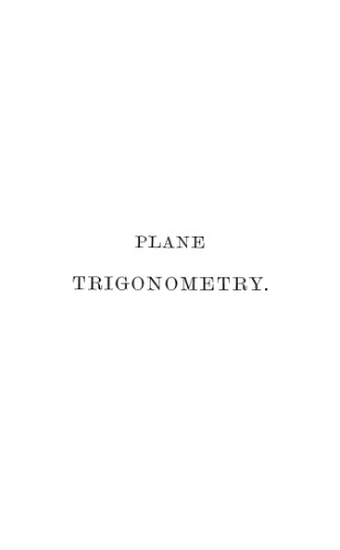 Plane trigonometry