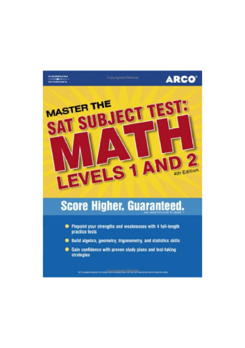 Master SAT II Math 1c and 2c 4th ed (Arco Master the SAT Subject Test: Math Levels 1 & 2)  