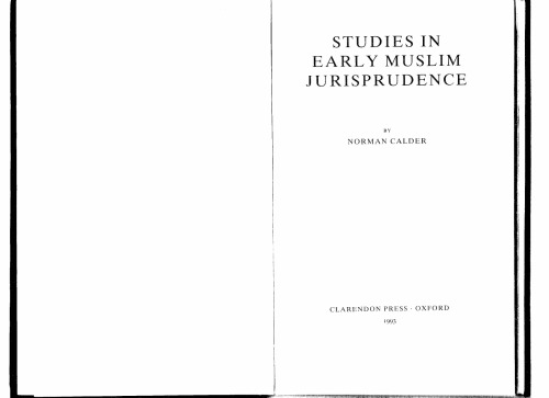 Studies in Early Muslim Jurisprudence  