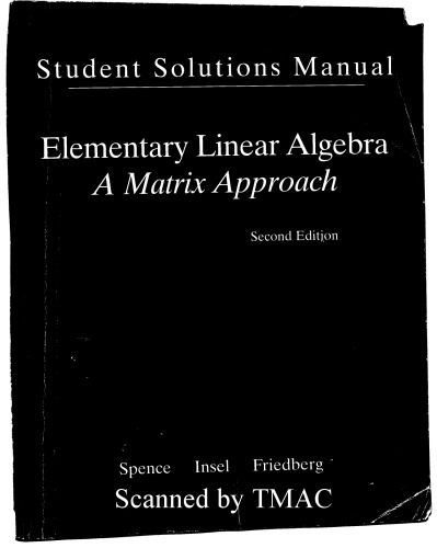 Student Solution Manual for Elementary Linear Algebra  