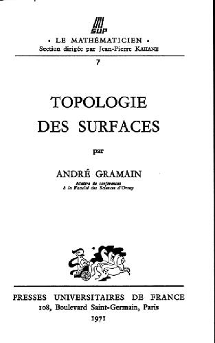 Topologie des surfaces