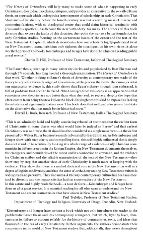 The Heresy of Orthodoxy: How Contemporary Culture's Fascination with Diversity Has Reshaped Our Understanding of Early Christianity